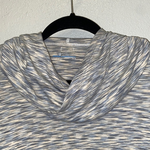 Columbia Size Medium Gray White Cowl Neck Space Dye Pullover Hoodie: 4175 - Picture 2 of 10